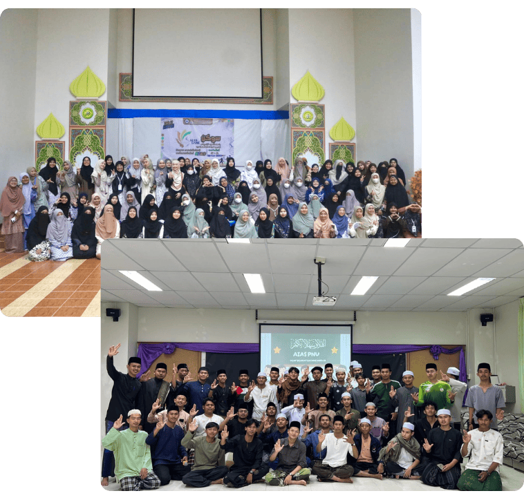 ภาพกลุ่มนักศึกษาและอาจารย์ในงานกิจกรรมที่สถาบันอิสลามและอาหรับศึกษา มนร. เน้นการเรียนรู้และส่งเสริมวัฒนธรรมอิสลามและภาษาอาหรับในมหาวิทยาลัย.
